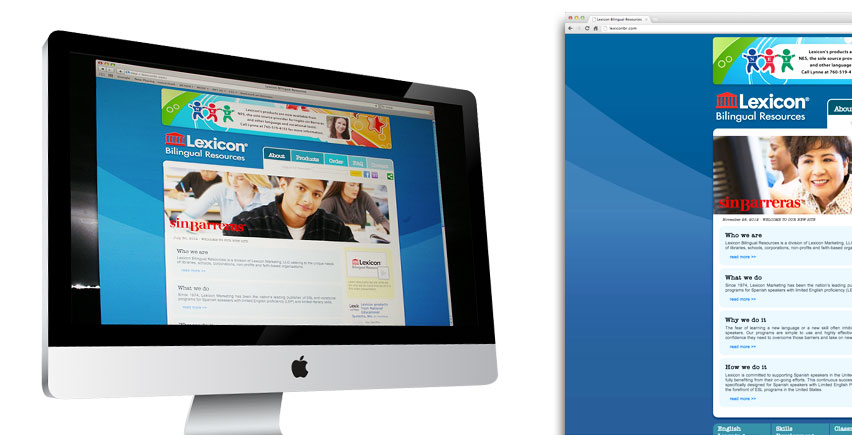 Image of Lexicon Bilingual Resources website on an iMac 27" display